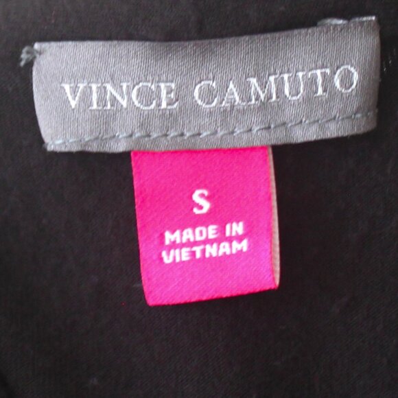 Vince Camuto Black Ruched V-Neck Sleeveless Blouse Top Small - Picture 5 of 5